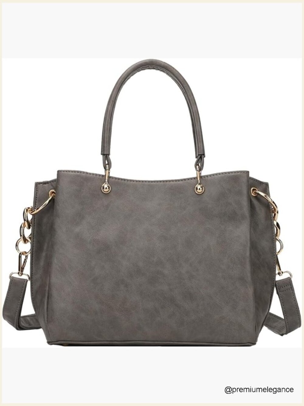 PU Leather Satchel Shoulder Tote Bag with Top Handle, Large Capacity, Laptop